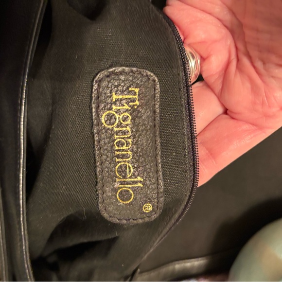 Tignanello Black Shoulder Bag Hand painted - Picture 4 of 4